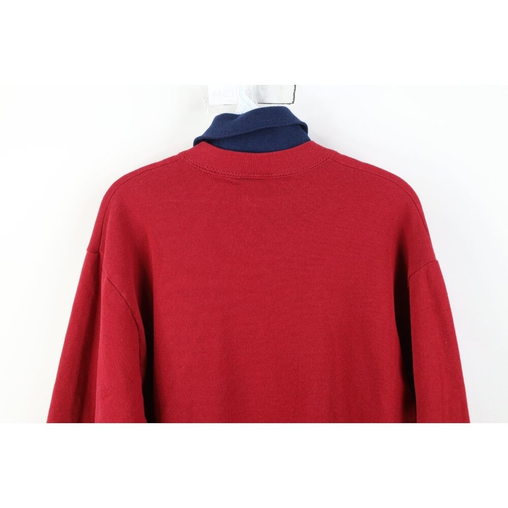 Vintage 90s Streetwear Womens Medium Faded Heart Bear Turtleneck Sweatshirt USA - Picture 14 of 15